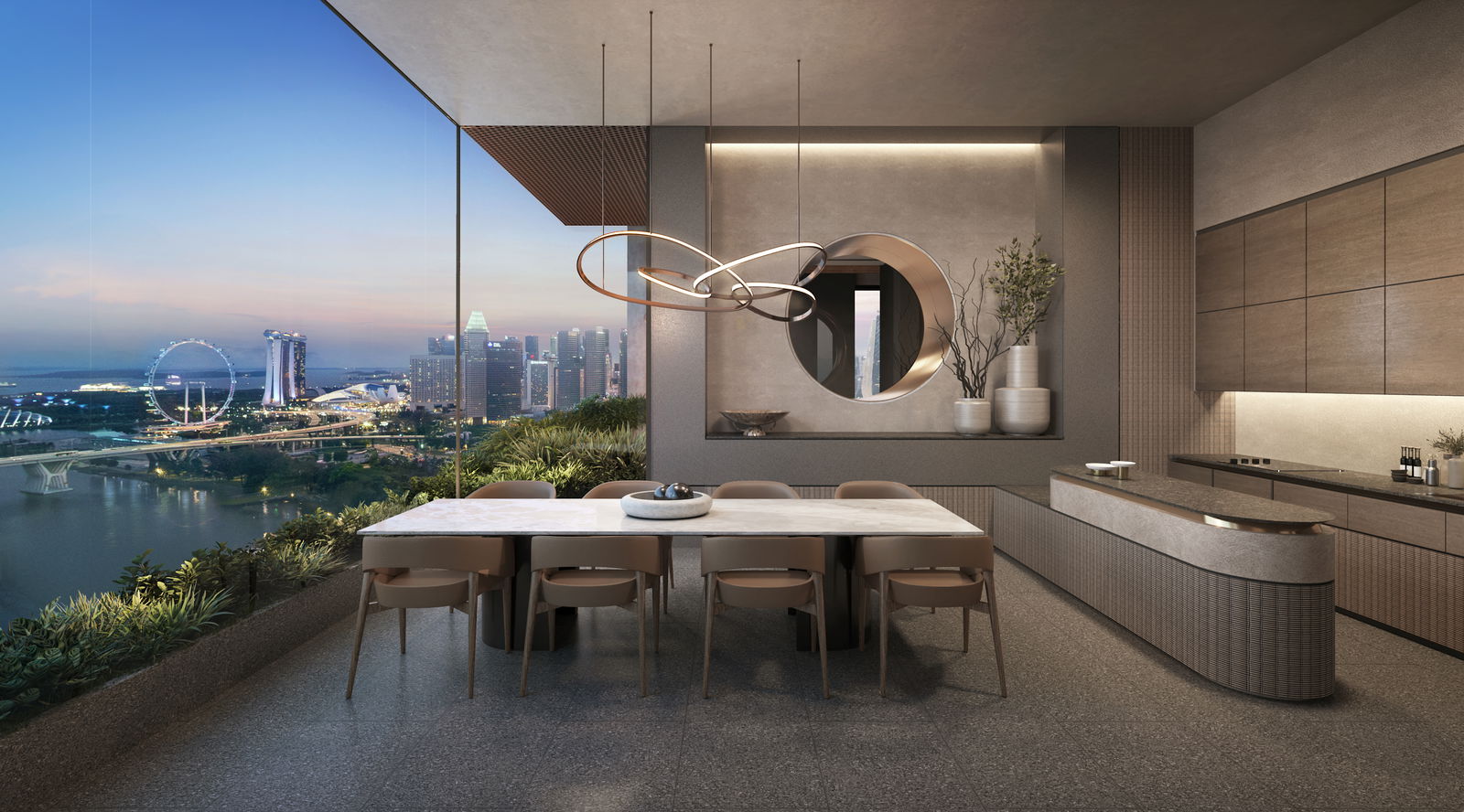 Aurea — level the dining room. Artist's impression.