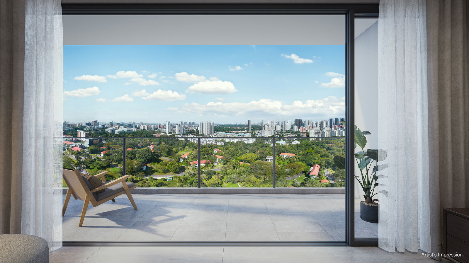 Bloomsbury Residences — bbr balcony view. Artist's impression.