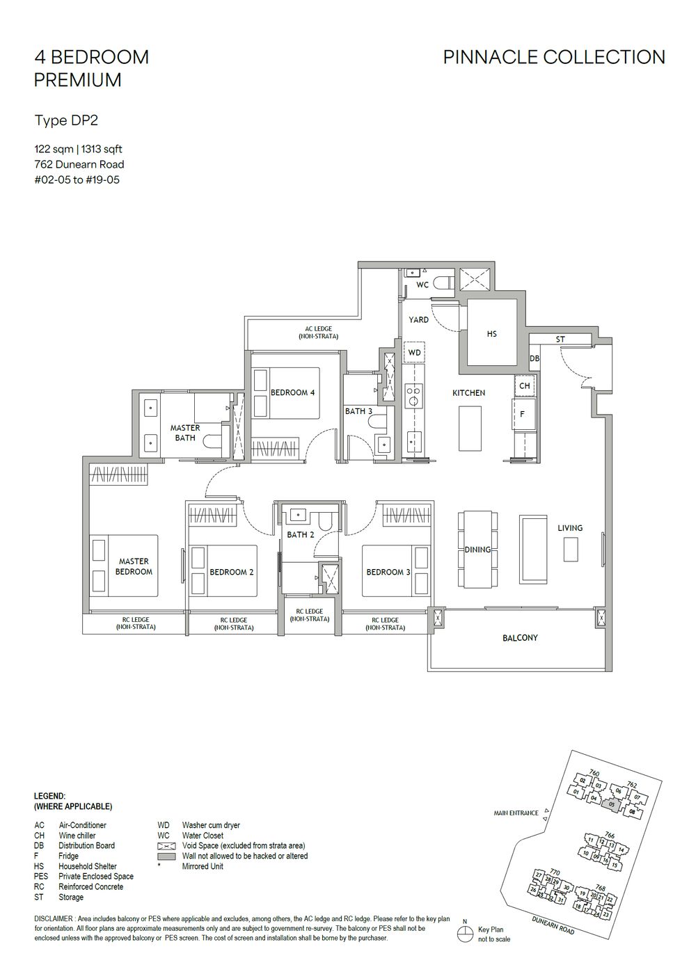 Dunearn House floor plan, type DP2 — 4 Bedroom Premium