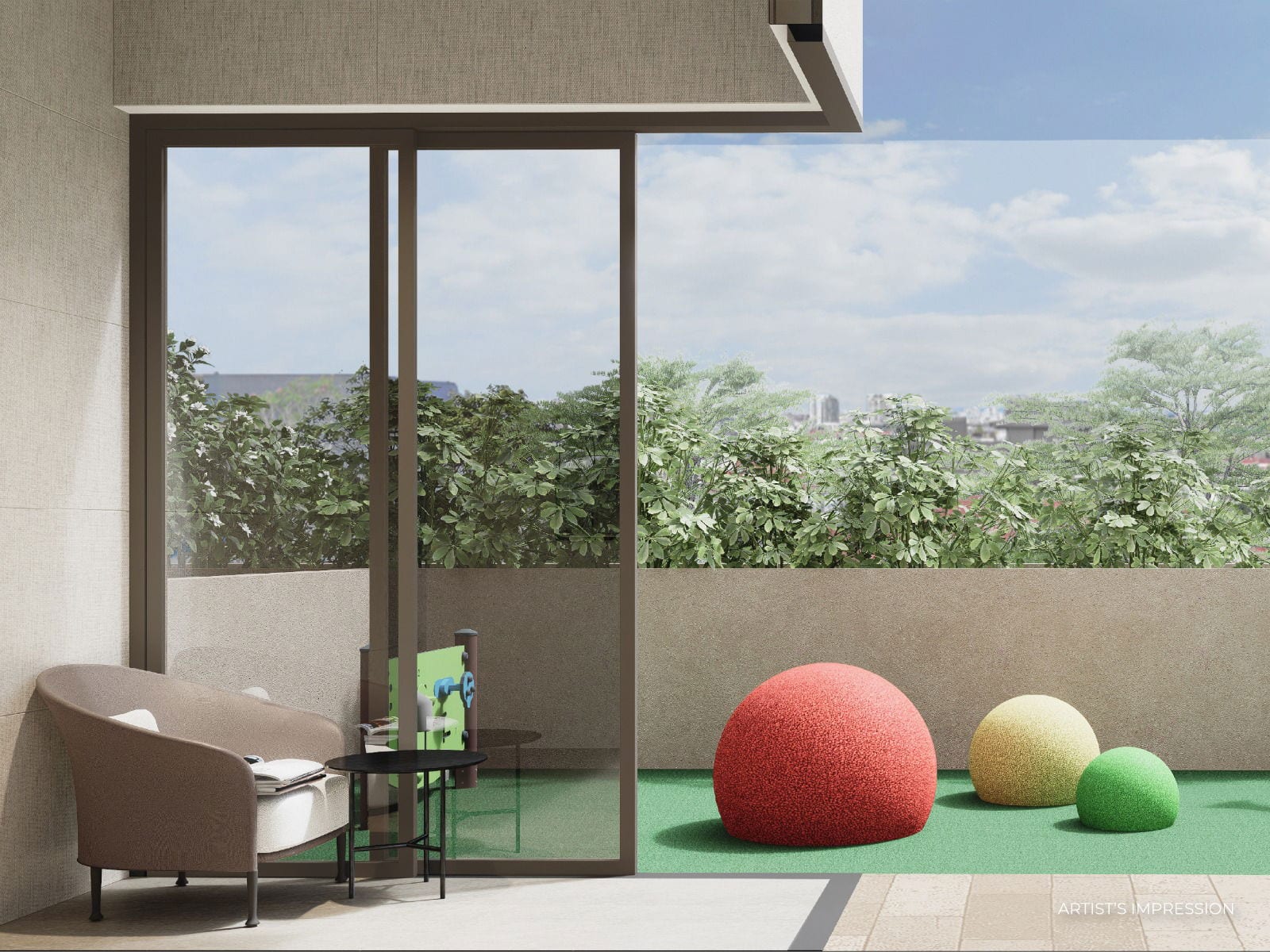 Jansen House — play area. Artist's impression.