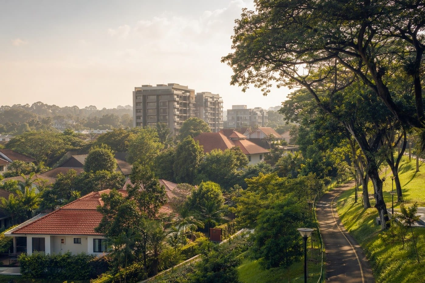 The Lentor precinct around Lentor Gardens Residences, showing Lentor MRT and the surrounding streets