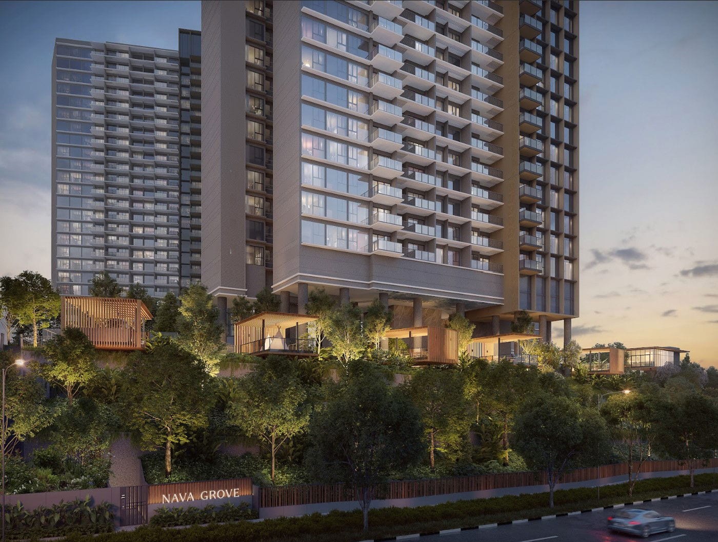 Nava Grove — pavilions. Artist's impression.