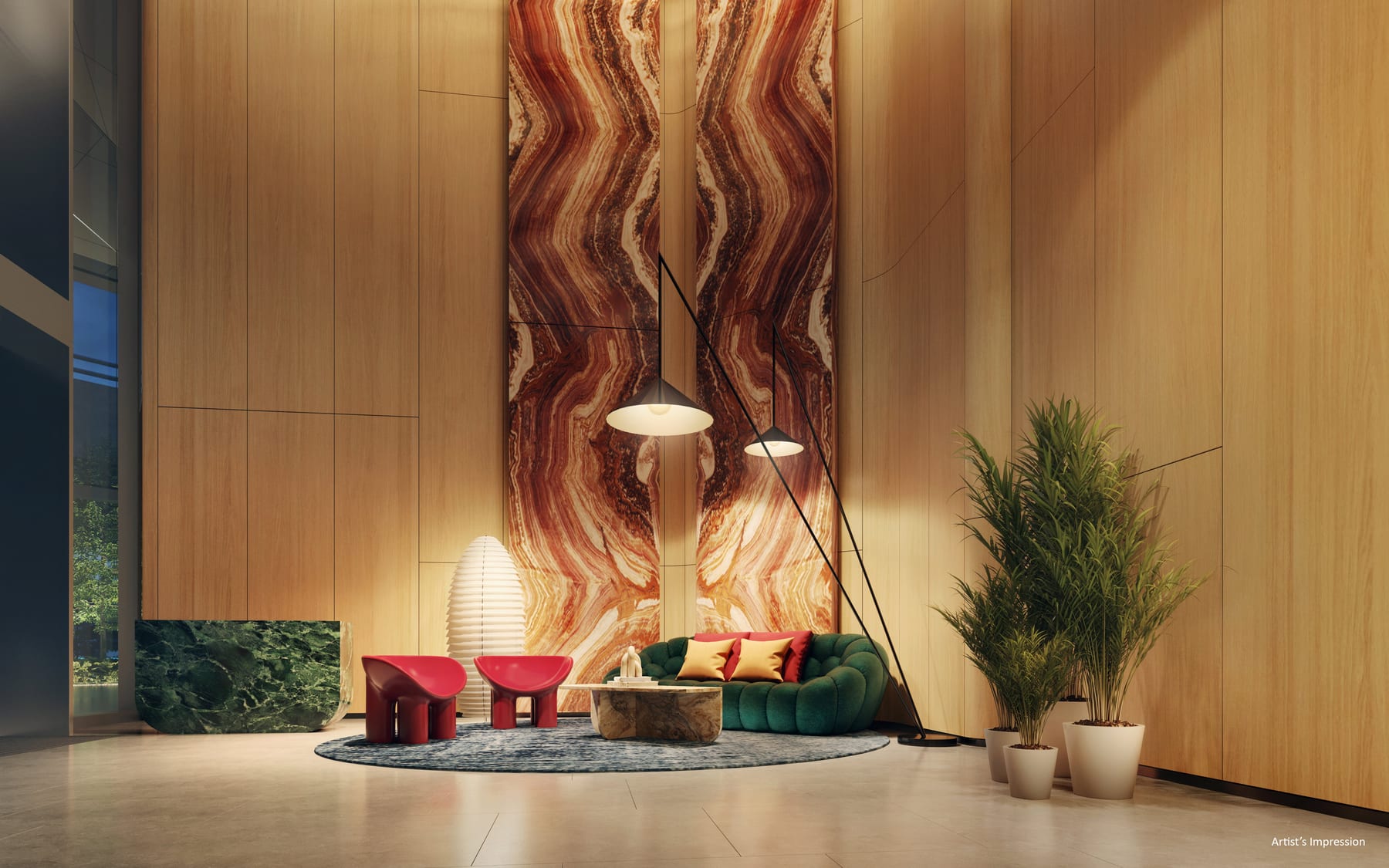 Newport Residences — resi lobby. Artist's impression.