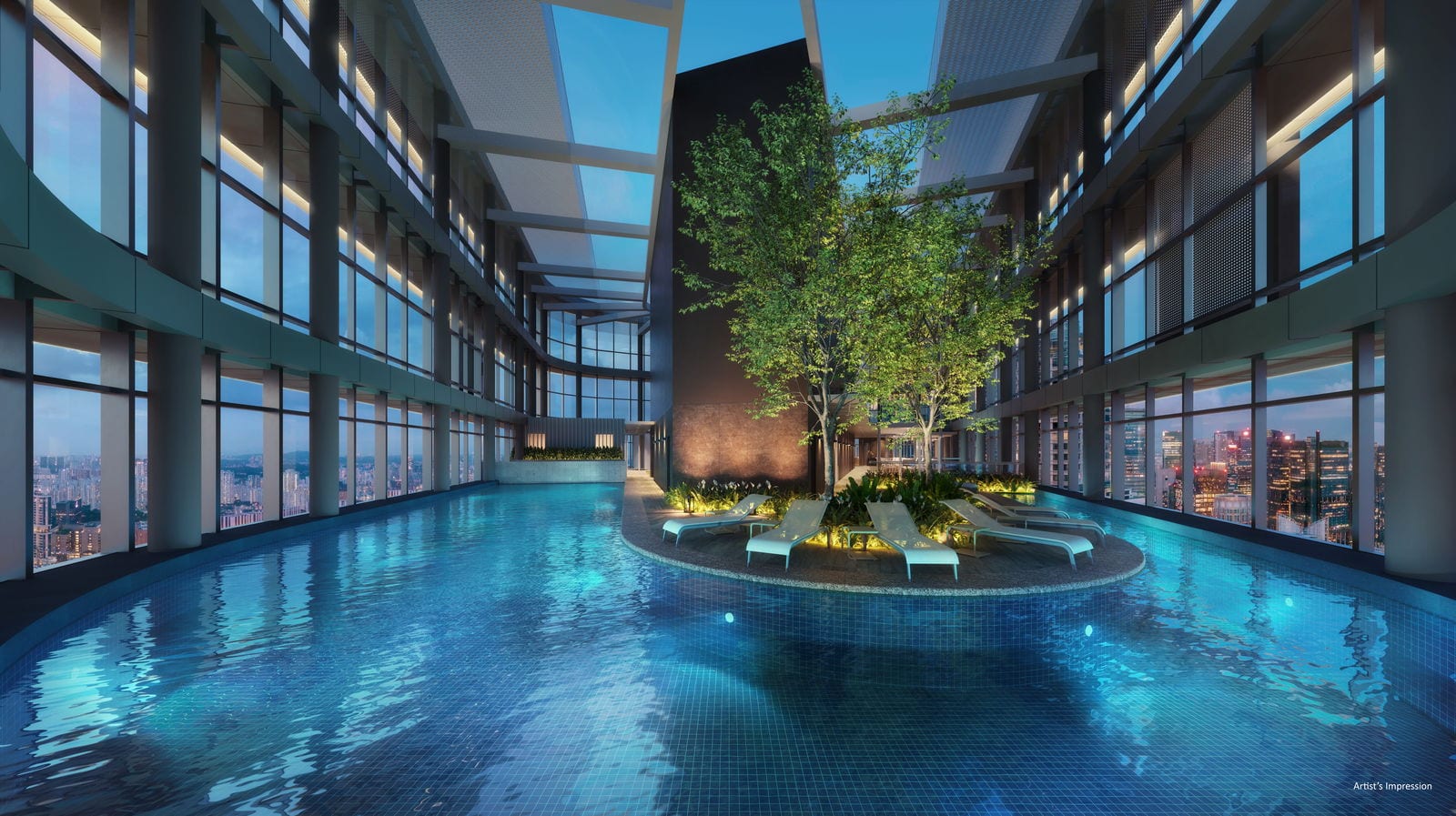 Newport Residences — sky pool. Artist's impression.