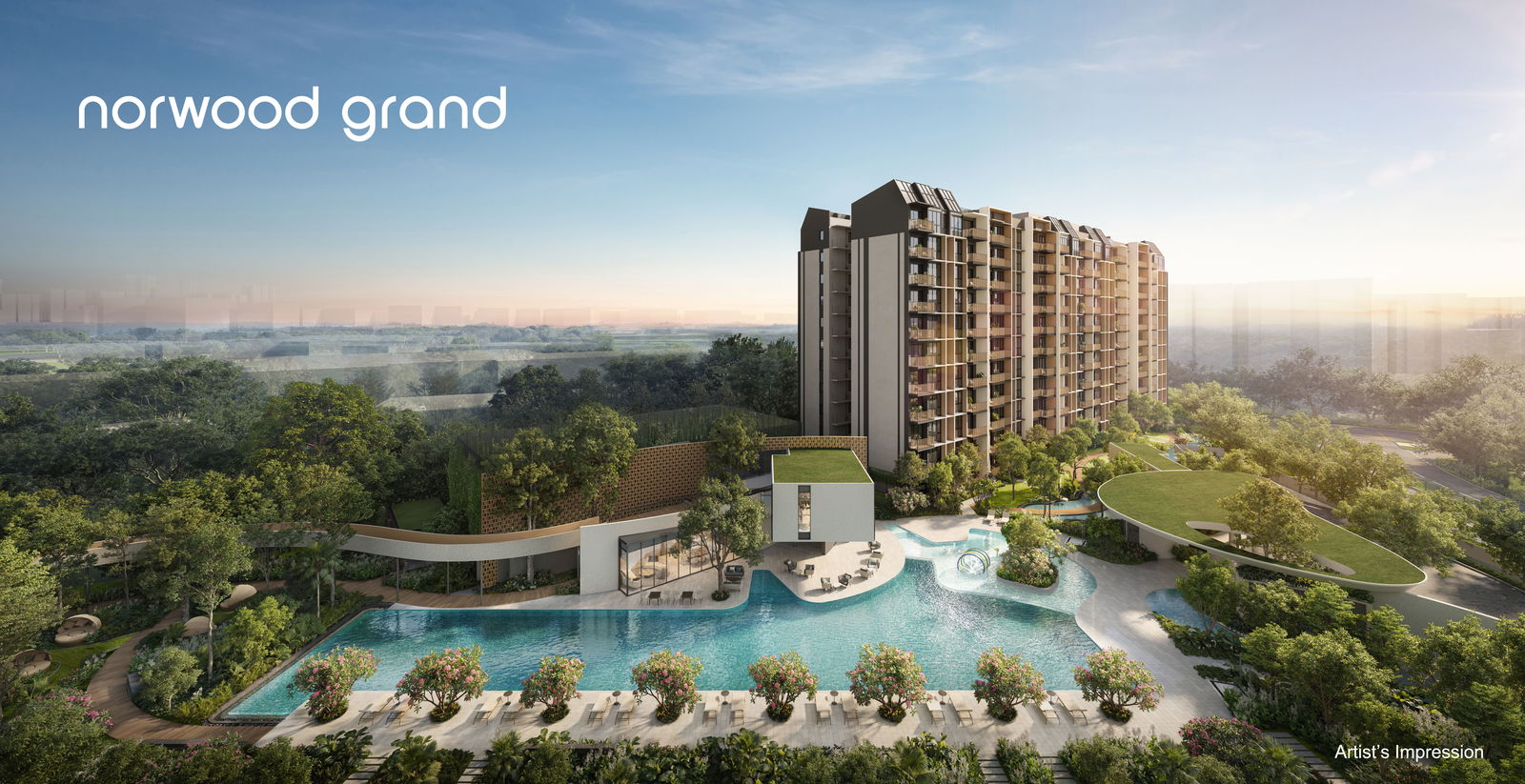 Norwood Grand — aerial day. Artist's impression.