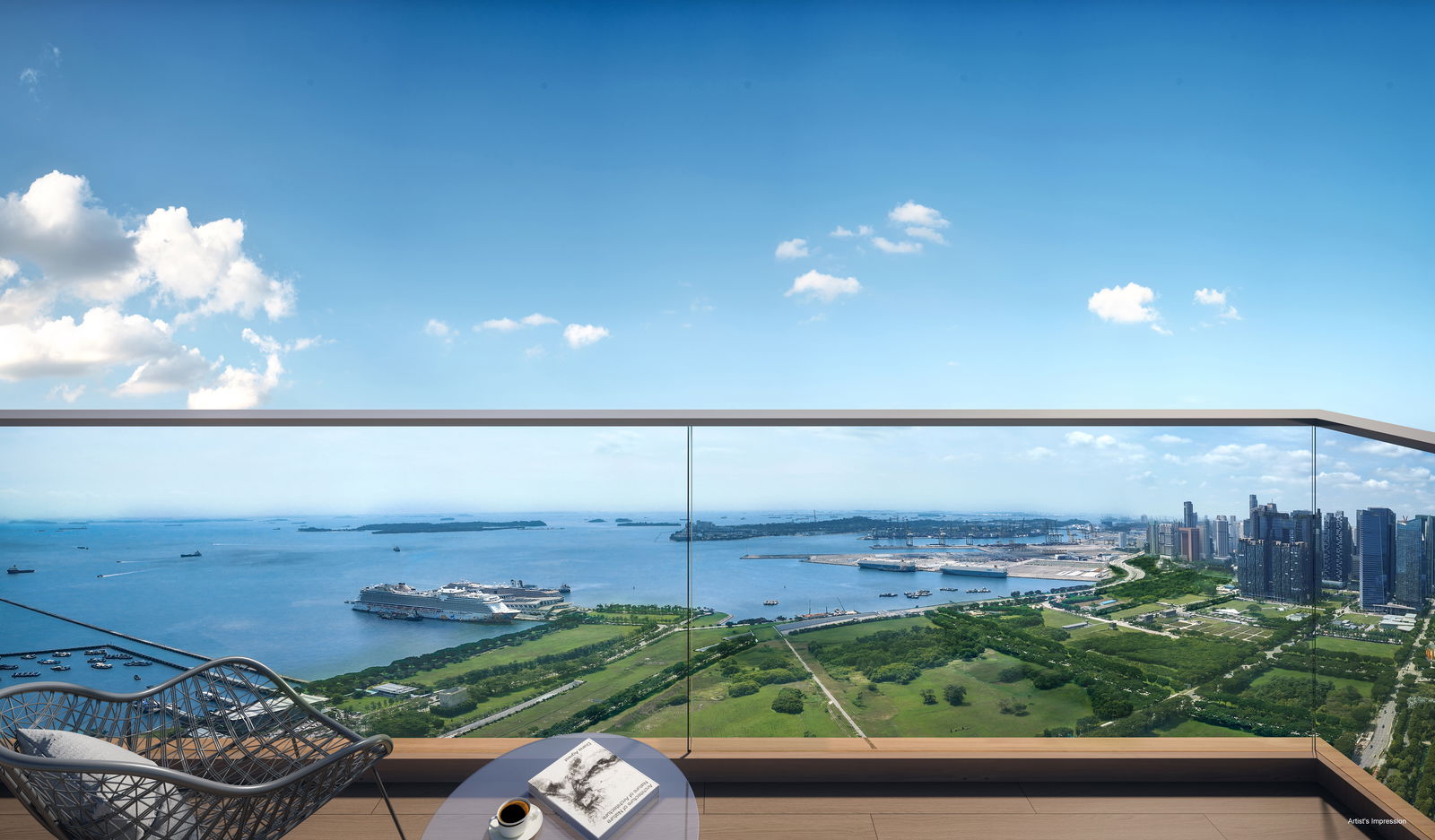 One Marina Gardens — developer render of One Marina Gardens, 3 of 4. Artist's impression.