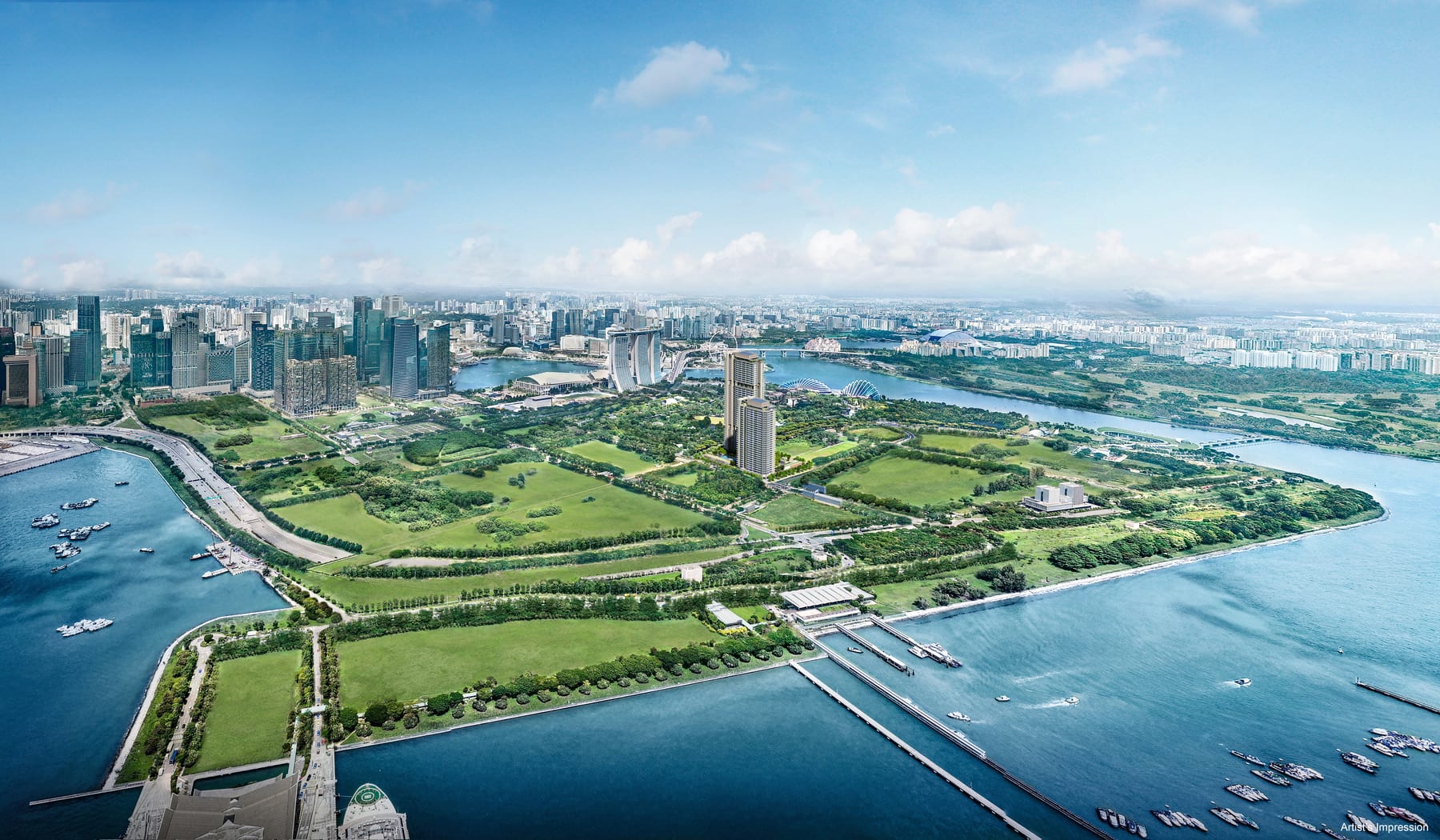One Marina Gardens — developer render of One Marina Gardens, 4 of 4. Artist's impression.