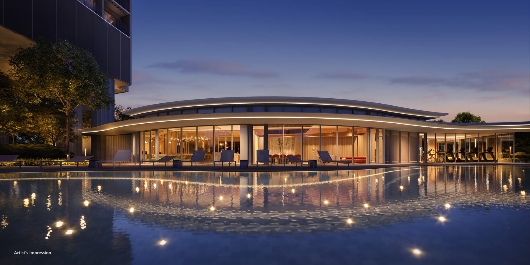 River Green — rg clubhouse pool. Artist's impression.