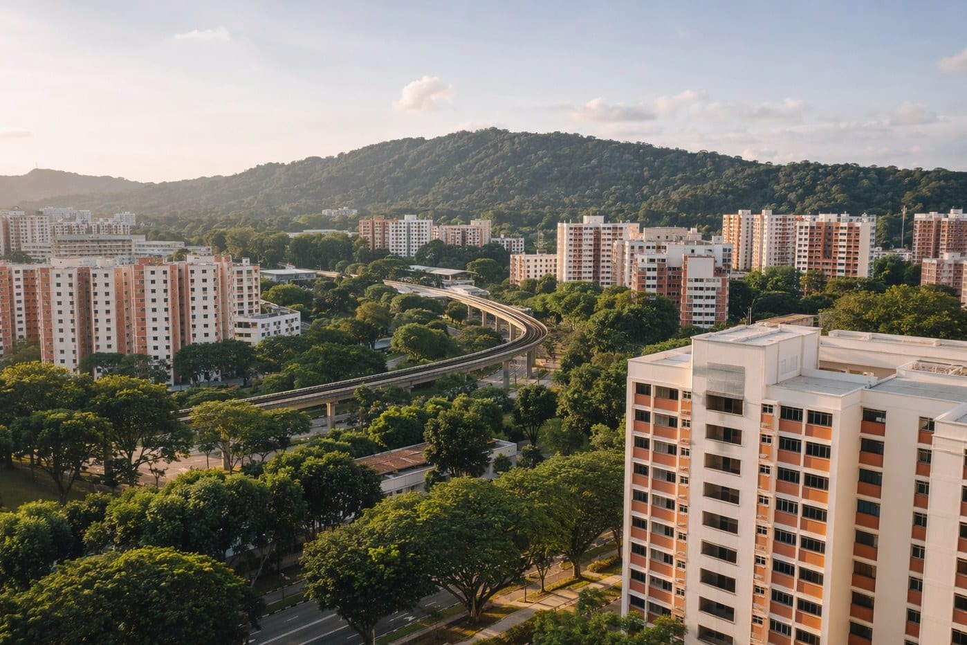 The Bukit Panjang area around Senja Close, showing the LRT and surrounding amenities