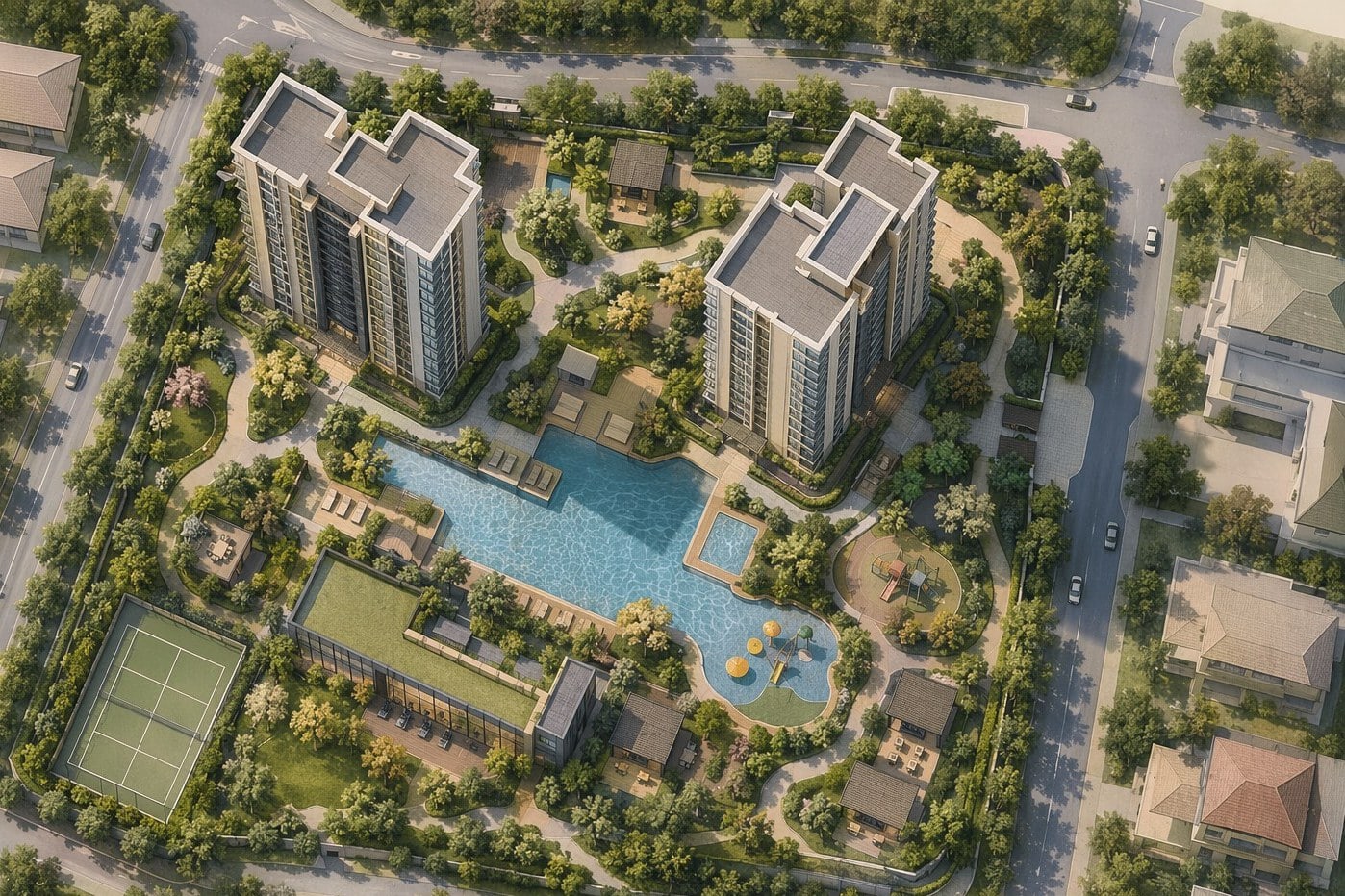 Site plan of Solano Grand EC showing the block layout