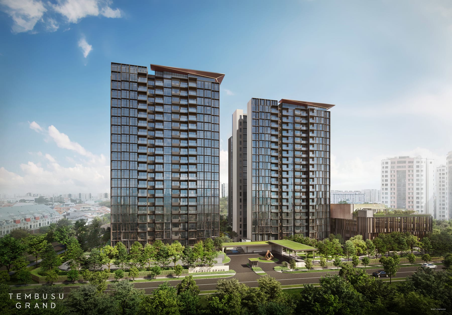 Tembusu Grand — developer render of Tembusu Grand, 2 of 5. Artist's impression.