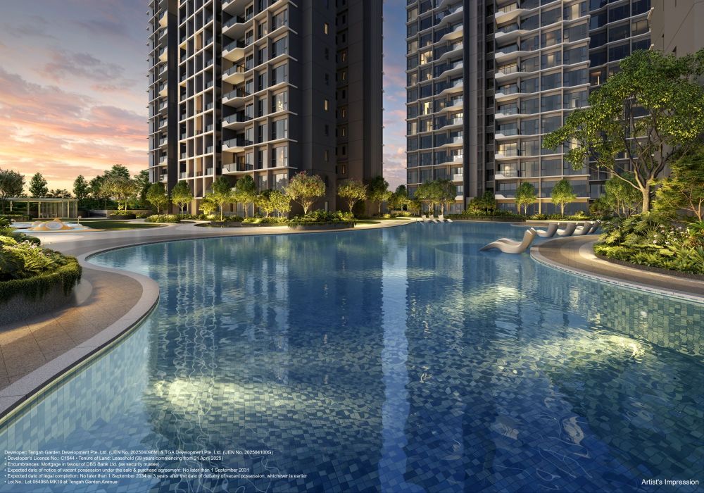 Tengah Garden Residences — developer render of Tengah Garden Residences, 3 of 4. Artist's impression.
