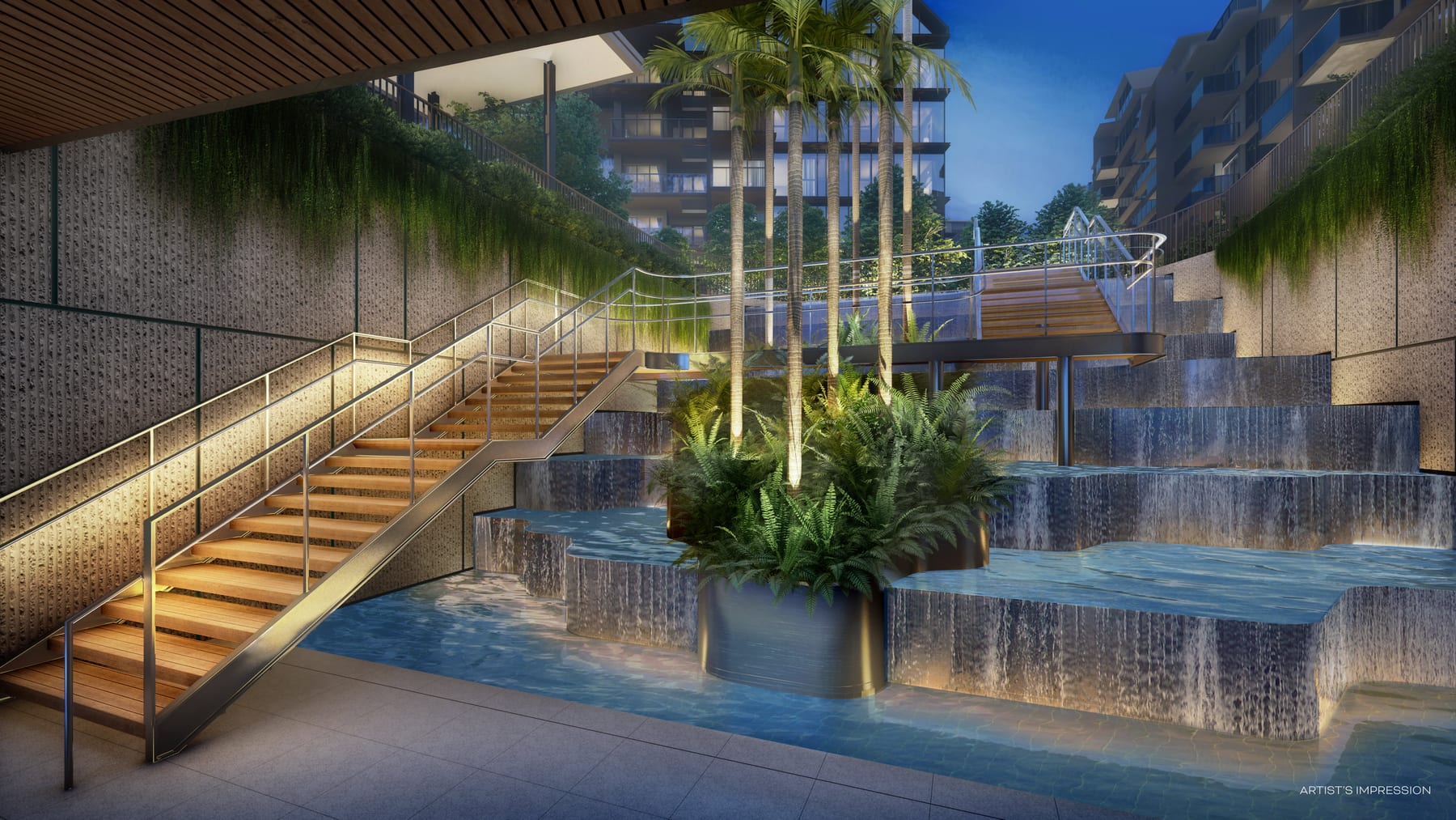 Terra Hill — water courtyard. Artist's impression.
