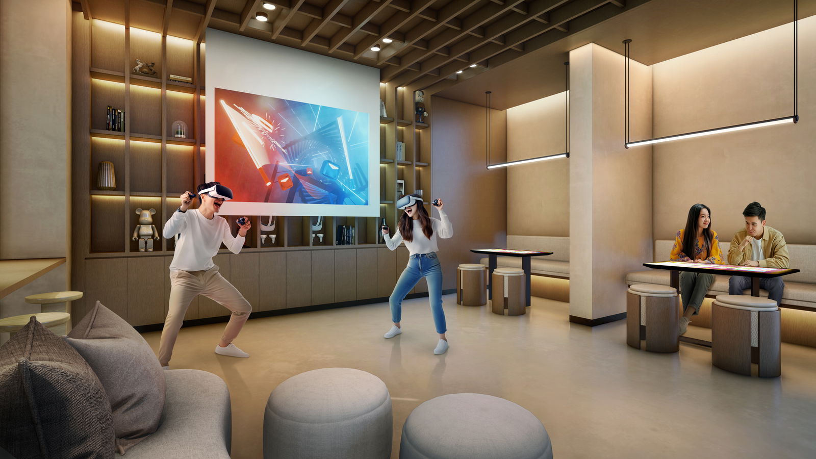 The Collective at One Sophia — games room. Artist's impression.