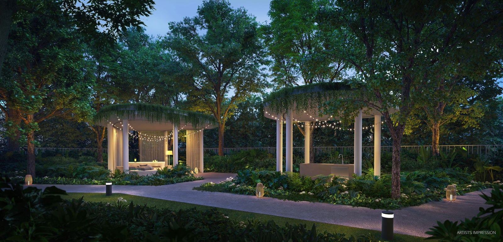 The Lakegarden Residences — bbq area eye level. Artist's impression.