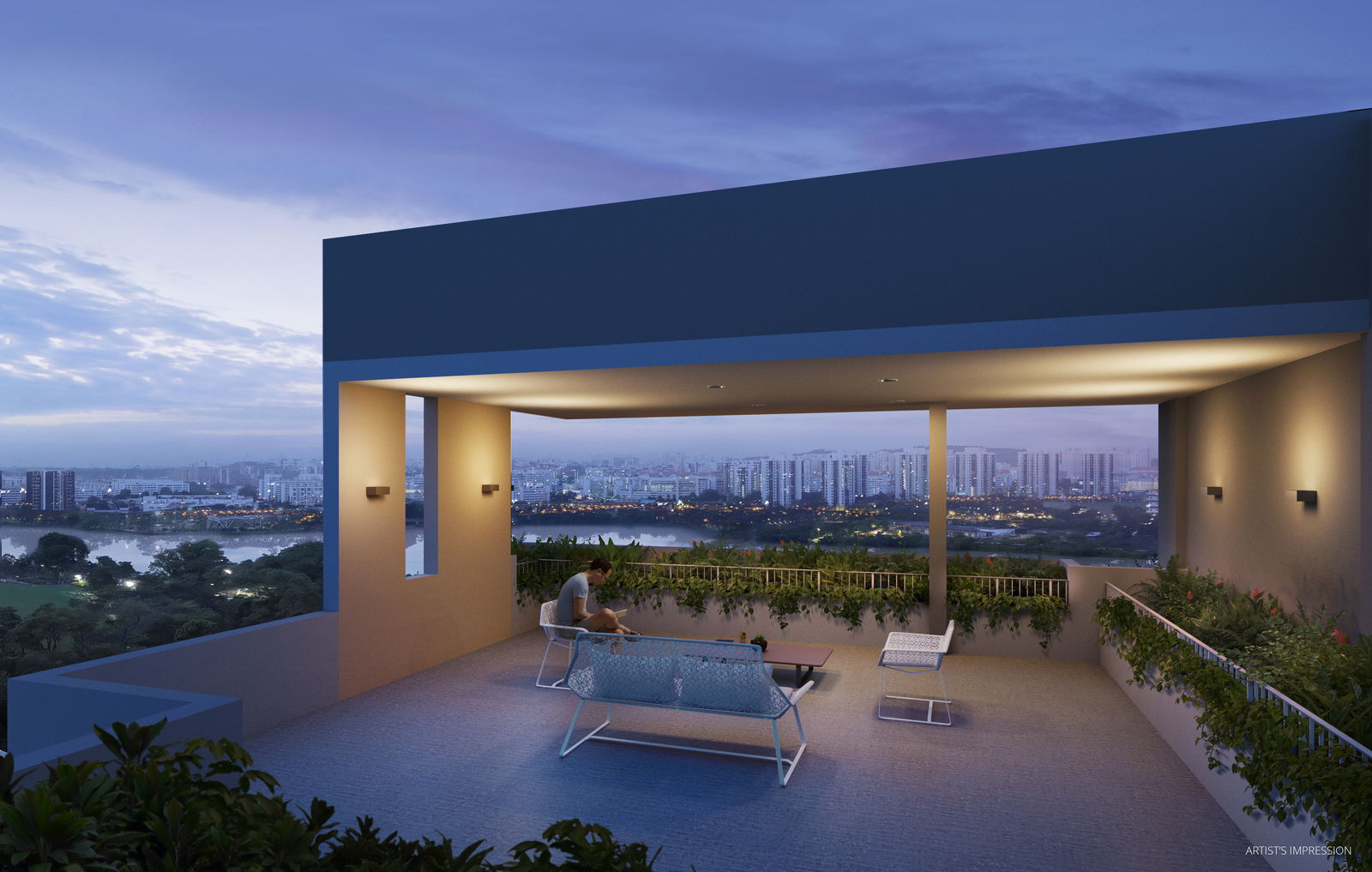 The Lakegarden Residences — skyterrace. Artist's impression.