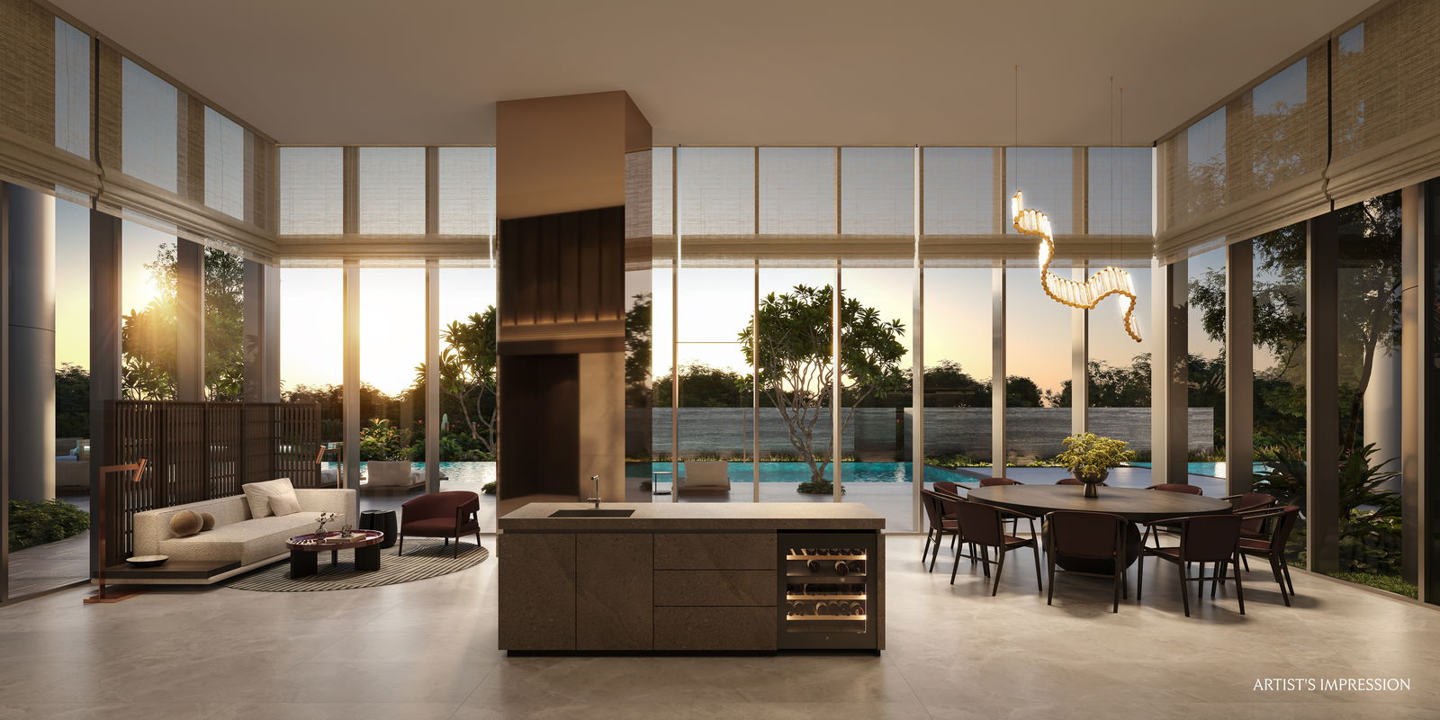 UpperHouse at Orchard Boulevard — function room view. Artist's impression.