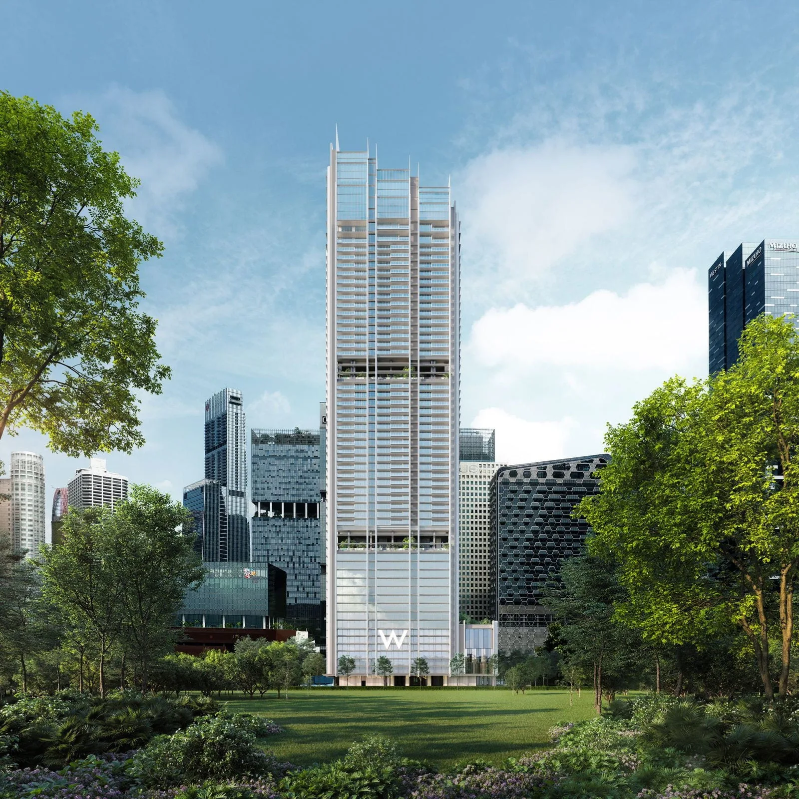 W Residences Marina View — developer render of W Residences Marina View. Artist's impression.