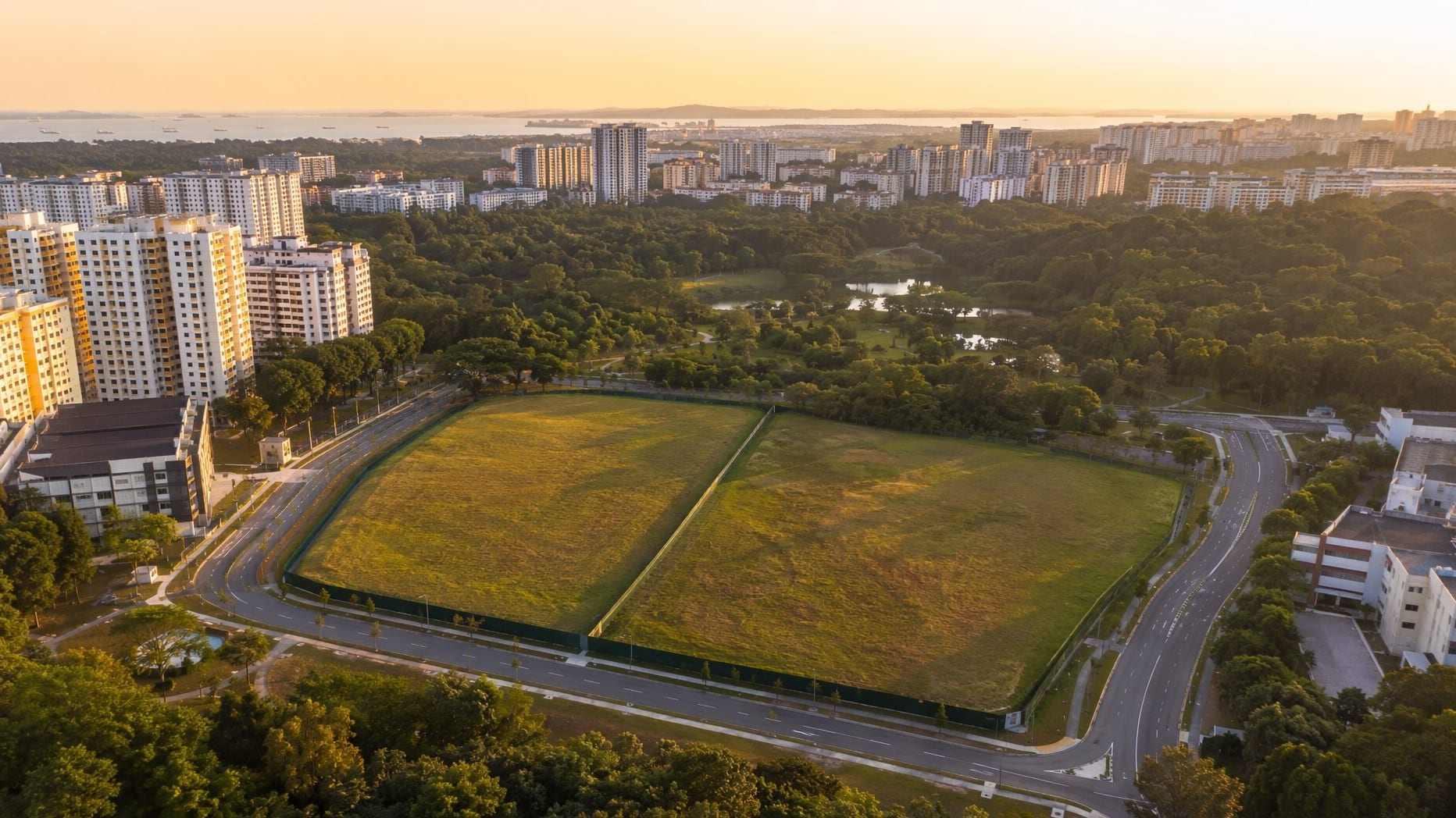 Aerial view of the two executive condominium parcels along Woodlands Drive 17