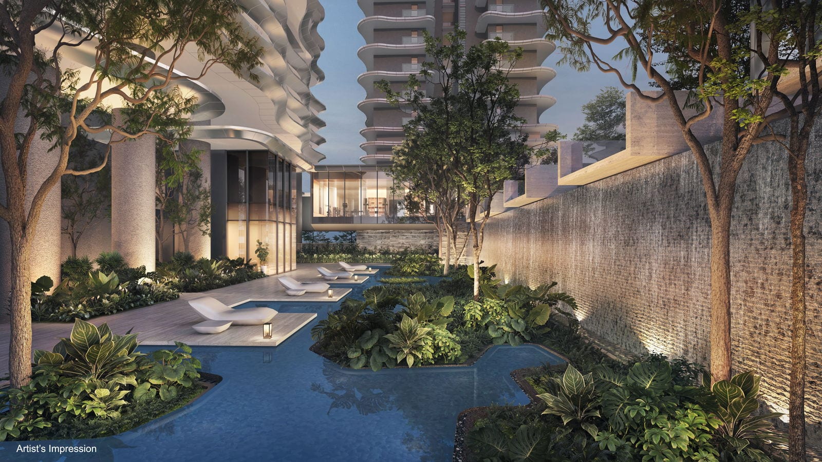 Zyon Grand — waterfall cove. Artist's impression.